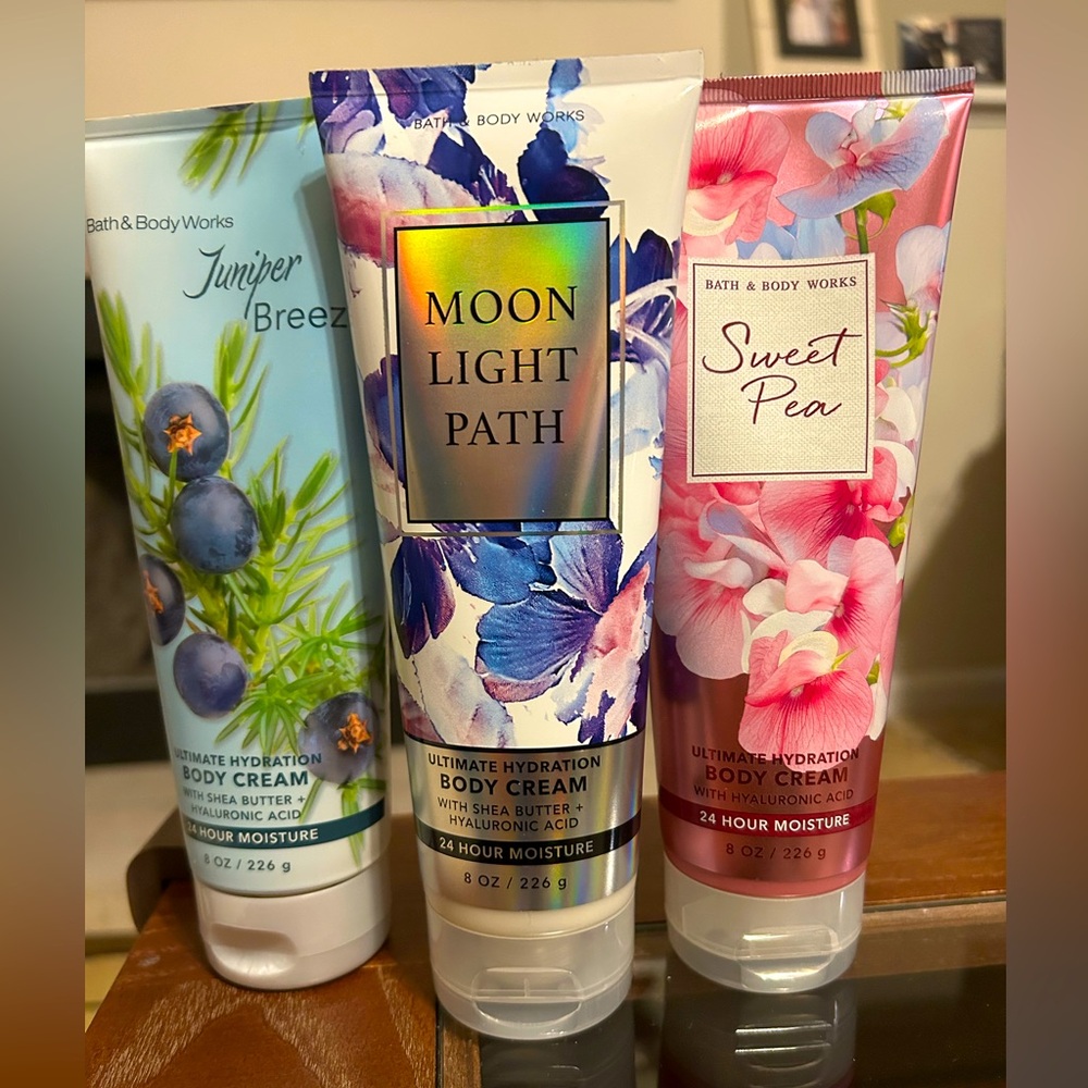 Bath & Body Works Creams Juniper Breeze Sweet Pea Moonlight Path